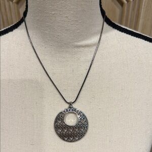 Brighton Silver Circle Filigree Necklace